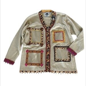 Storybook Knits size 1X knit cardigan sweater photo memories NWT